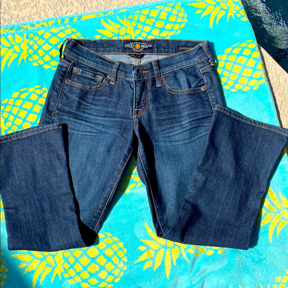 Lucky Brand Charlie Baby Boot Crop Festival jeans SZ 00/24